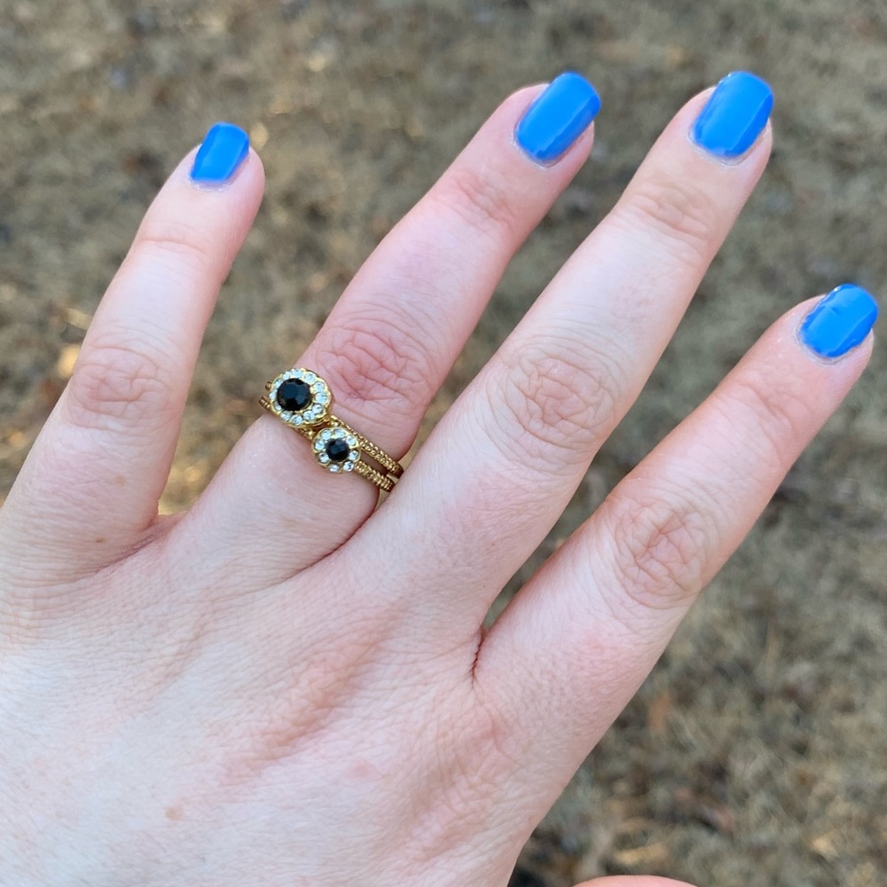 Rhinestone Primrose Stacking Rings - Picture 4 of 13